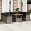 Image de Vidaxl Salon De Jardin Avec Coussins 10 Pcs Gris RÃ©sine TressÃ©e