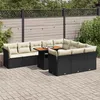 Image de Vidaxl Salon De Jardin 11 Pcs Avec Coussins Noir RÃ©sine TressÃ©e