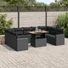 Image de Vidaxl Salon De Jardin 10 Pcs Avec Coussins Noir RÃ©sine TressÃ©e