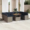 Image de Vidaxl Salon De Jardin Avec Coussins 10 Pcs Gris RÃ©sine TressÃ©e