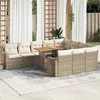 Image de vidaXL Vidaxl Salon De Jardin 11 Pcs Avec Coussins Beige Résine Tressée
