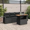Image de Vidaxl Salon De Jardin 5 Pcs Avec Coussins Noir RÃ©sine TressÃ©e