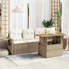 Image de vidaXL Salon de jardin avec coussins 5 pcs beige résine tressée