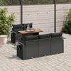 Image de Vidaxl Salon De Jardin 6 Pcs Avec Coussins Noir RÃ©sine TressÃ©e