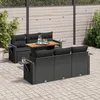 Image de vidaXL Vidaxl Salon De Jardin 7 Pcs Avec Coussins Noir Résine Tressée