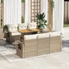 Image de Vidaxl Salon De Jardin Avec Coussins 7 Pcs Beige RÃ©sine TressÃ©e