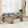 Image de Vidaxl Salon De Jardin Avec Coussins 6 Pcs Beige RÃ©sine TressÃ©e