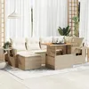 Image de Vidaxl Salon De Jardin Avec Coussins 7 Pcs Beige RÃ©sine TressÃ©e