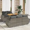 Image de Vidaxl Salon De Jardin 6 Pcs Avec Coussins Gris RÃ©sine TressÃ©e