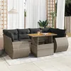 Image de Vidaxl Salon De Jardin Avec Coussins 7 Pcs Gris RÃ©sine TressÃ©e