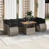 Image de Vidaxl Salon De Jardin 8 Pcs Avec Coussins Gris RÃ©sine TressÃ©e