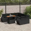 Image de Vidaxl Salon De Jardin 9 Pcs Avec Coussins Noir RÃ©sine TressÃ©e