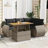 Image de Vidaxl Salon De Jardin 5 Pcs Avec Coussins Gris RÃ©sine TressÃ©e