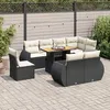 Image de Vidaxl Salon De Jardin 9 Pcs Avec Coussins Noir RÃ©sine TressÃ©e