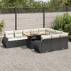 Image de Vidaxl Salon De Jardin 11 Pcs Avec Coussins Noir RÃ©sine TressÃ©e