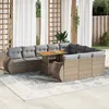 Image de Vidaxl Salon De Jardin 11 Pcs Avec Coussins Beige RÃ©sine TressÃ©e