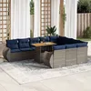 Image de Vidaxl Salon De Jardin 11 Pcs Avec Coussins Gris RÃ©sine TressÃ©e