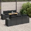 Image de Vidaxl Salon De Jardin 7 Pcs Avec Coussins Noir RÃ©sine TressÃ©e