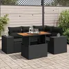 Image de Vidaxl Salon De Jardin 5 Pcs Avec Coussins Noir RÃ©sine TressÃ©e