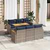 Image de Vidaxl Salon De Jardin Avec Coussins 7 Pcs Gris RÃ©sine TressÃ©e