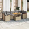Image de Vidaxl Salon De Jardin Avec Coussins 8 Pcs Beige RÃ©sine TressÃ©e Acacia