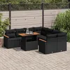 Image de Vidaxl Salon De Jardin Avec Coussins 9 Pcs Noir RÃ©sine TressÃ©e Acacia
