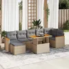 Image de Vidaxl Salon De Jardin Avec Coussins 8 Pcs Beige RÃ©sine TressÃ©e Acacia