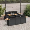 Image de Vidaxl Salon De Jardin Avec Coussins 7 Pcs Noir RÃ©sine TressÃ©e Acacia