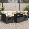 Image de Vidaxl Salon De Jardin Avec Coussins 7 Pcs Noir RÃ©sine TressÃ©e Acacia