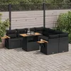 Image de Vidaxl Salon De Jardin Avec Coussins 9 Pcs Noir Résine Tressée Acacia