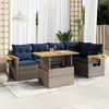 Image de Vidaxl Salon De Jardin Avec Coussins 6 Pcs Gris RÃ©sine TressÃ©e Acacia