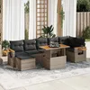 Image de Vidaxl Salon De Jardin Avec Coussins 8 Pcs Gris RÃ©sine TressÃ©e Acacia