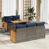 Image de vidaXL Vidaxl Salon De Jardin Avec Coussins 6 Pcs Gris Résine Tressée Acacia