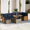 Image de Vidaxl Salon De Jardin 8pcs Avec Coussins Marron RÃ©sine TressÃ©e Acacia