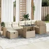 Image de Vidaxl Salon De Jardin Avec Coussins 8 Pcs Beige RÃ©sine TressÃ©e