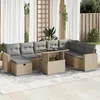 Image de Vidaxl Salon De Jardin Avec Coussins 9 Pcs Beige RÃ©sine TressÃ©e