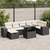 Image de vidaXL Vidaxl Salon De Jardin 5 Pcs Avec Coussins Noir Résine Tressée