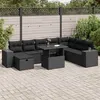 Image de vidaXL Salon de jardin 9 pcs avec coussins noir résine tressée3327955