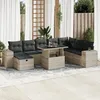 Image de vidaXL Vidaxl Salon De Jardin 9 Pcs Avec Coussins Gris Clair Résine Tressée