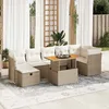 Image de Vidaxl Salon De Jardin Avec Coussins 8 Pcs Beige RÃ©sine TressÃ©e Acacia