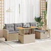 Image de Vidaxl Salon De Jardin 6 Pcs Avec Coussins Beige RÃ©sine TressÃ©e Acacia