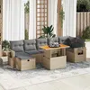 Image de vidaXL Salon de jardin avec coussins 5 pcs beige résine tressée acacia3328039