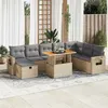Image de vidaXL Salon de jardin avec coussins 9 pcs beige résine tressée acacia3328046