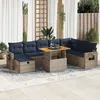 Image de Vidaxl Salon De Jardin Avec Coussins 9 Pcs Gris RÃ©sine TressÃ©e Acacia