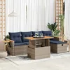 Image de Vidaxl Salon De Jardin Avec Coussins 6 Pcs Gris RÃ©sine TressÃ©e Acacia