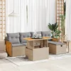 Image de Vidaxl Salon De Jardin Avec Coussins 6 Pcs Beige RÃ©sine TressÃ©e