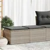 Image de vidaXL Salon de jardin 2 pcs avec coussins gris clair polyrotin acacia3328665