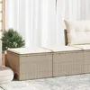 Image de Vidaxl Salon De Jardin Avec Coussins 2 Pcs Beige RÃ©sine TressÃ©e Acacia