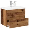 Image de vidaXL Vidaxl Meuble Avec Vasque Intégrée Vieux Bois 61x39,5x49 Cm