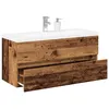 Image de Vidaxl Meuble Avec Vasque IntÃ©grÃ©e Vieux Bois 101x39,5x49 Cm
